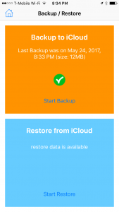 Backup complete on MiCycle