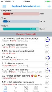 Tasks Wizard Home Interface with tabs